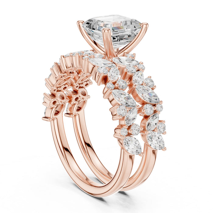 Cushion Lab Grown Diamond Side-Stone Engagement Ring yellow gold video