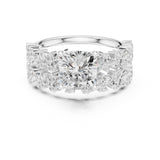 Cushion Lab Grown Diamond Side-Stone Engagement Ring