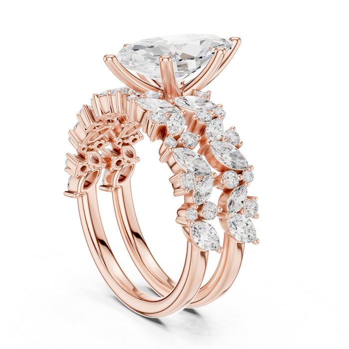 Marquise Lab Grown Diamond Side-Stone Engagement Ring yellow gold video