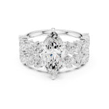 Marquise Lab Grown Diamond Side-Stone Engagement Ring