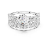 Oval Lab Grown Diamond Side-Stone Engagement Ring