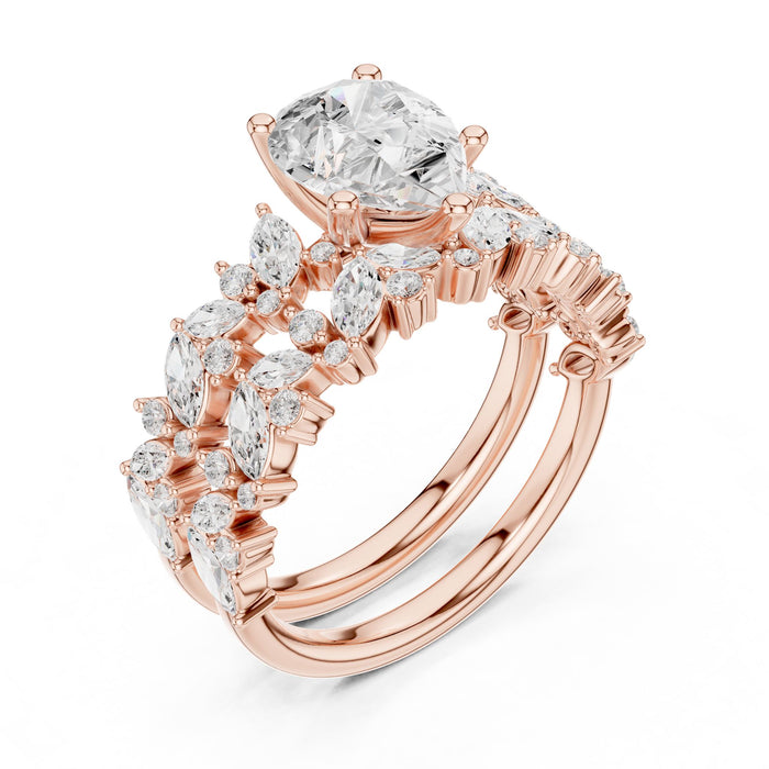 Pear Lab Grown Diamond Side-Stone Engagement Ring rose gold video