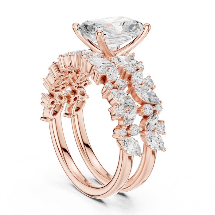 Radiant Lab Grown Diamond Side-Stone Engagement Ring yellow gold video