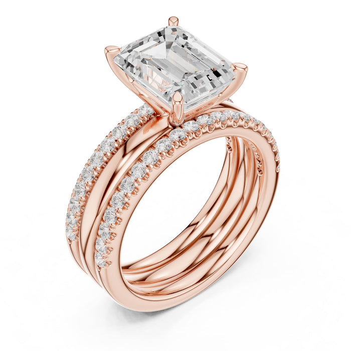 Emerald Lab Grown Diamond Split-Shank Engagement Ring rose gold video