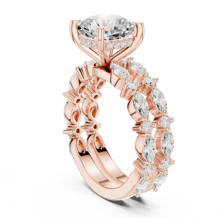 Cushion Lab Grown Diamond Side-Stone Engagement Ring yellow gold video
