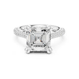 Emerald Lab Grown Diamond Pave Engagement Ring