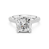 Cushion Lab Grown Diamond Hidden-Halo Engagement Ring