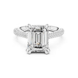 Emerald Lab Grown Diamond Pave Engagement Ring