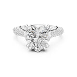 Heart  Lab Grown Diamond Pave Engagement Ring
