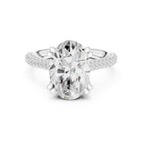 Oval Lab Grown Diamond Hidden-Halo Engagement Ring