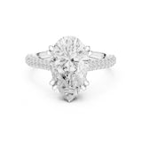 Pear Lab Grown Diamond Pave Engagement Ring
