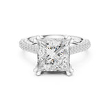 Princess Lab Grown Diamond Pave Engagement Ring