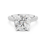 Round Lab Grown Diamond Hidden-Halo Engagement Ring