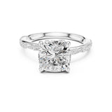 Cushion Lab Grown Diamond Side-Stone Engagement Ring
