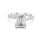 Emerald Lab Grown Diamond Side-Stone Engagement Ring