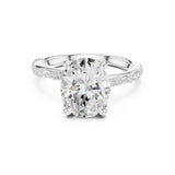 Oval  Lab Grown Diamond Side-Stone Engagement Ring