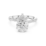 Pear Lab Grown Diamond Pave Engagement Ring