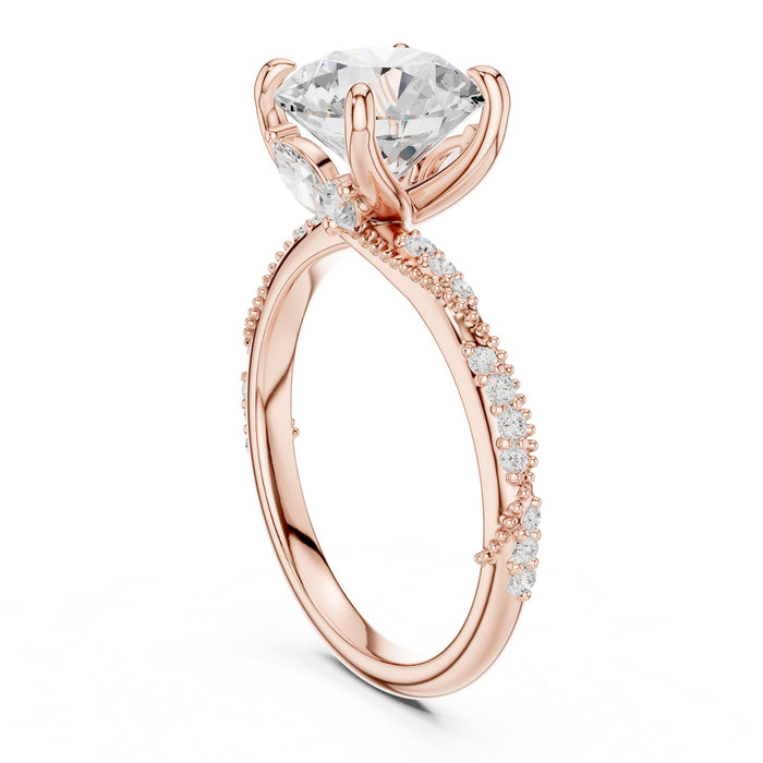 Round Lab Grown Diamond Side-Stone Engagement Ring yellow gold video