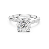 Round Lab Grown Diamond Side-Stone Engagement Ring