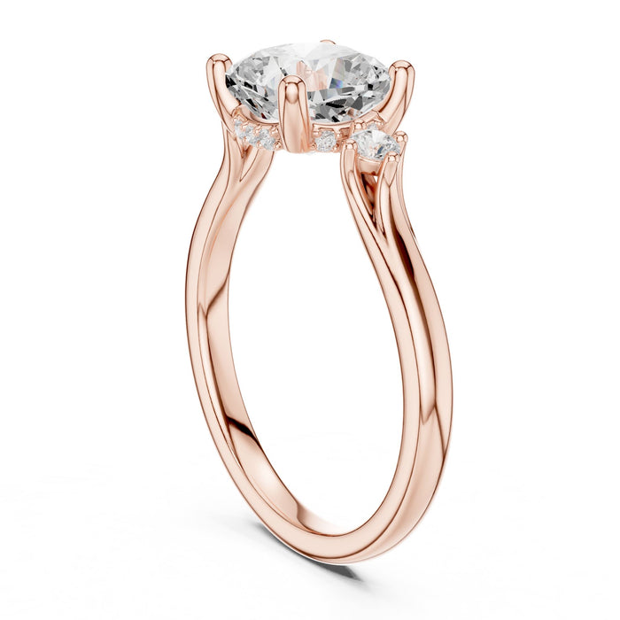 Cushion  Lab Grown Diamond Side-Stone Engagement Ring yellow gold video