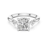 Cushion  Lab Grown Diamond Side-Stone Engagement Ring