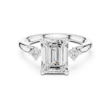 Emerald Lab Grown Diamond Side-Stone Engagement Ring