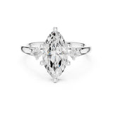 Marquise Lab Grown Diamond Side-Stone Engagement Ring