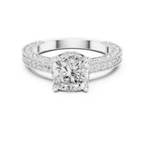 Cushion Lab Grown Diamond Vintage Engagement Ring