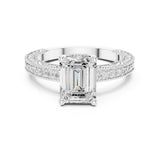 Emerald Lab Grown Diamond Vintage Engagement Ring