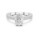 Pear Lab Grown Diamond Vintage Engagement Ring