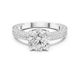 Round Lab Grown Diamond Vintage Engagement Ring