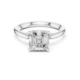 Asscher Lab Grown Diamond Hidden-Halo Engagement Ring