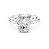 Oval Lab Grown Diamond Hidden-Halo Engagement Ring