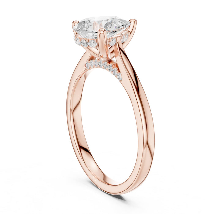 Pear Lab Grown Diamond Side-Stone Engagement Ring yellow gold video