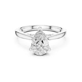 Pear Lab Grown Diamond Side-Stone Engagement Ring