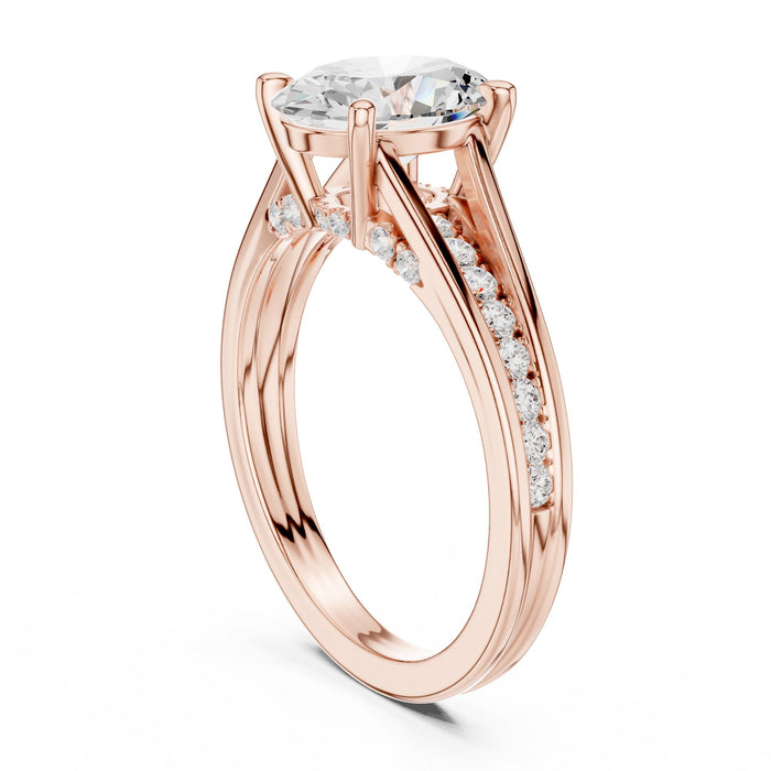 Oval Lab Grown Diamond Split-Shank Engagement Ring yellow gold video