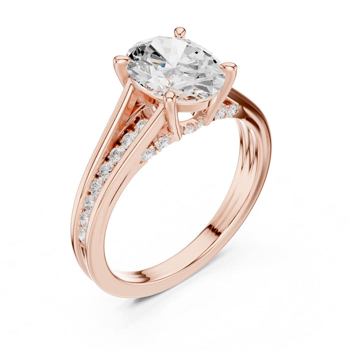 Oval Lab Grown Diamond Split-Shank Engagement Ring rose gold video