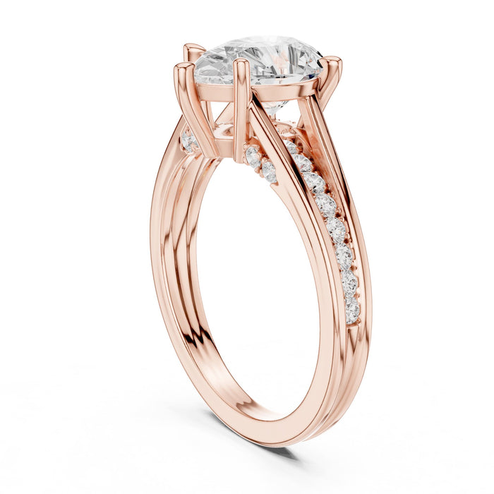 Pear Lab Grown Diamond Side-Stone Engagement Ring yellow gold video