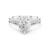 Pear Lab Grown Diamond Side-Stone Engagement Ring