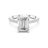 Emerald Lab Grown Diamond Pave Engagement Ring