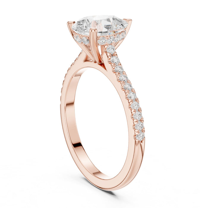 Pear Lab Grown Diamond Pave Engagement Ring yellow gold video