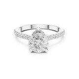 Pear Lab Grown Diamond Pave Engagement Ring