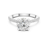 Round Lab Grown Diamond Pave Engagement Ring