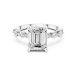 Emerald Lab Grown Diamond Side-Stone Engagement Ring