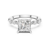 Princess Lab Grown Diamond Side-Stone Engagement Ring