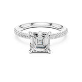 Princess Lab Grown Diamond Pave Engagement Ring