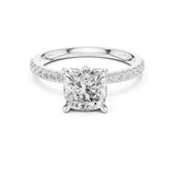 Cushion Lab Grown Diamond Twisted Engagement Ring