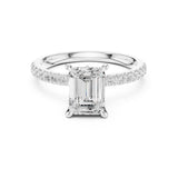 Emerald Lab Grown Diamond Pave Engagement Ring
