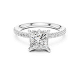 Princess Lab Grown Diamond Side-Stone Engagement Ring