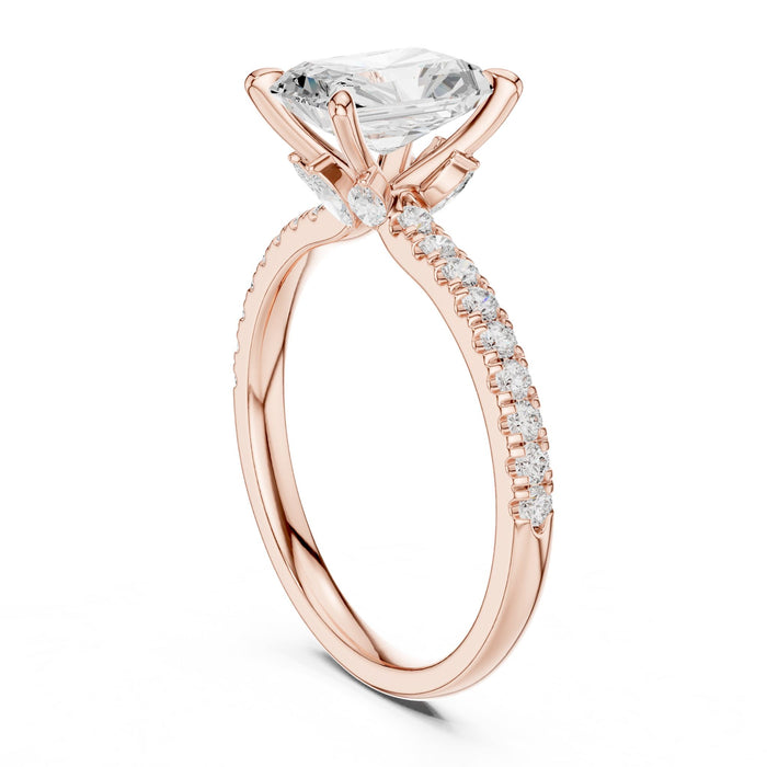 Radiant Lab Grown Diamond Side-Stone Engagement Ring yellow gold video